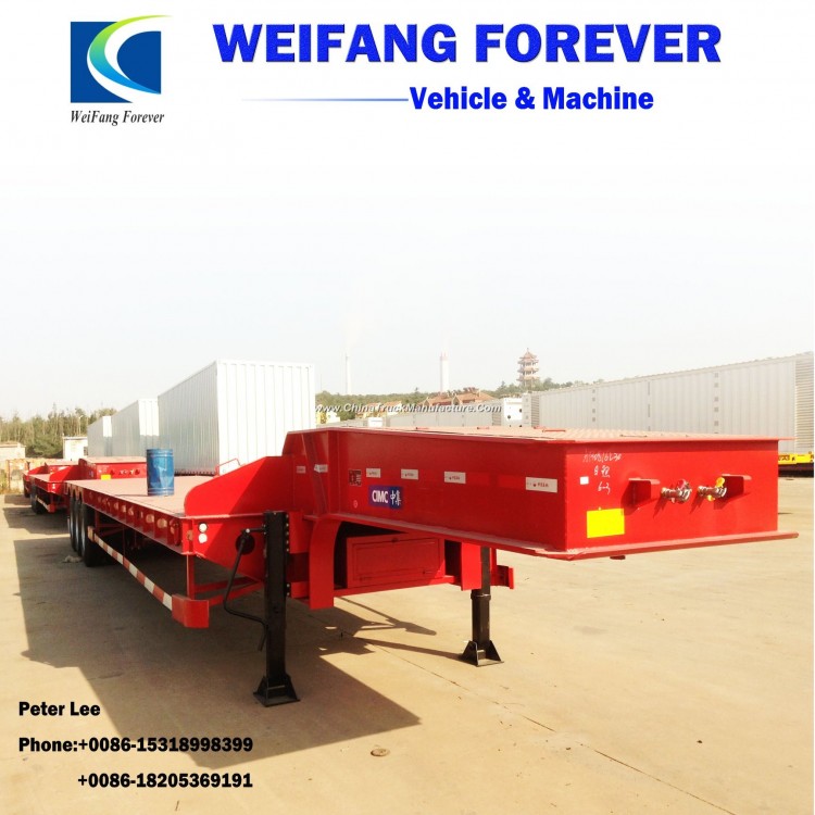 Weifang Forever Manufactures 3 Axles Low Bed Semi Trailer Trailers