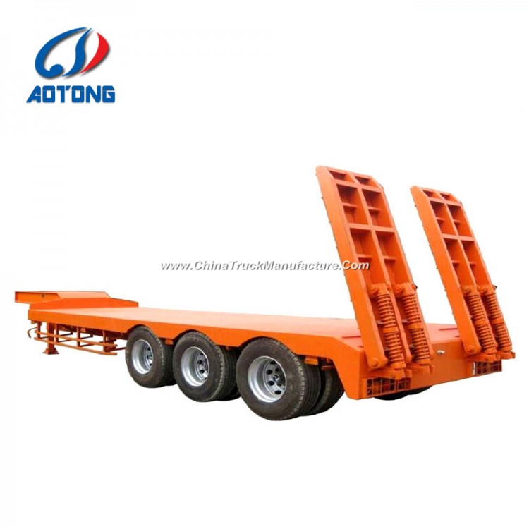 40FT 3 Axle Low Bed Chassis Semi Trailers for Sale