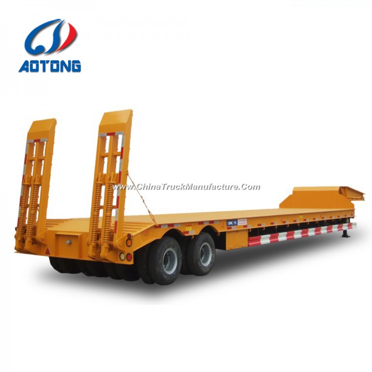 China Aotong 2/3axle Gooseneck Trailers/Low Bed Trailers for Sale