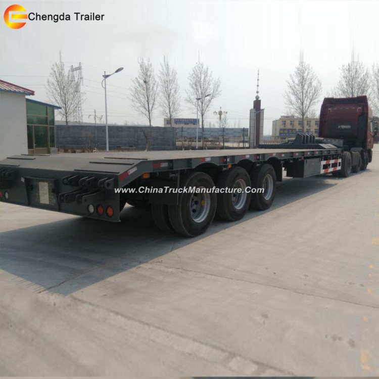 60ton Tri-Axle New Cheap Gooseneck Lowbed Equipment Trailers for Sale