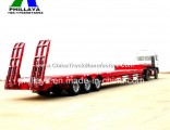 3 Axles 80 Tons Cargo Truck Drop Deck Trailer
