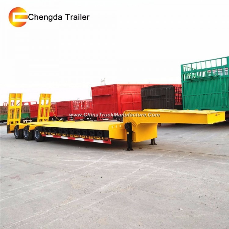 4axle 3 Axle 60 Tons Lowbed Semi Trailer for Sale