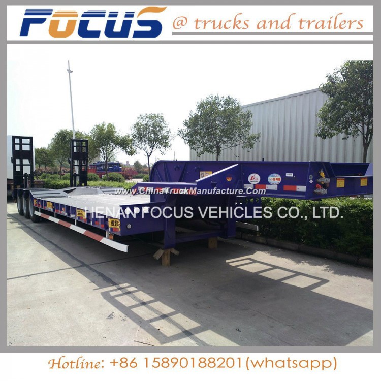 Price of 60tons Hydraulic Extendable Utility Lowbed Truck Semi Trailer
