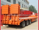 Hydraulic Rear Ramp Construction Machinery Transporting Low Bed Trailer