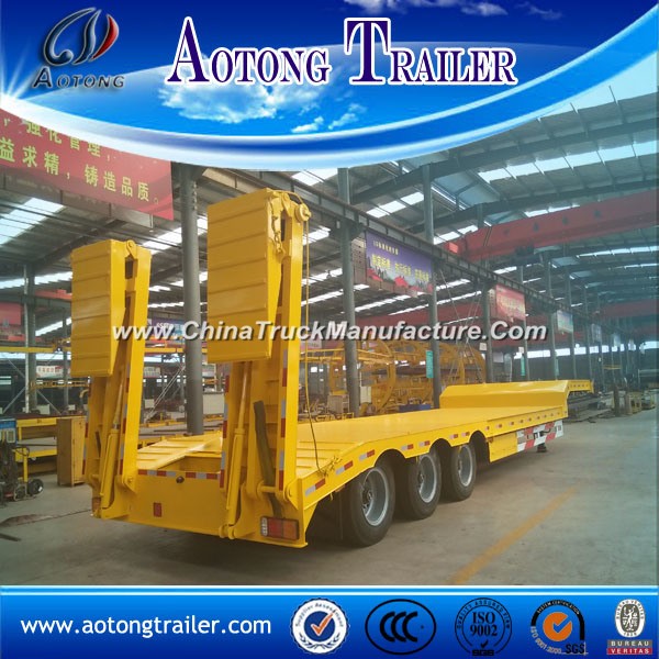 3 Unit Fuwa Axles Low Loader Semi Trailer, Hydraulic Low Bed Trailer for Sale