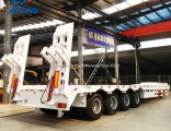 Heavy Duty 4 Axle Lowbed Truck/Semi Trailers with Rear Ladder