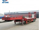 Double Axle 3 Axles Used Low Bed Semi Truck Trailer
