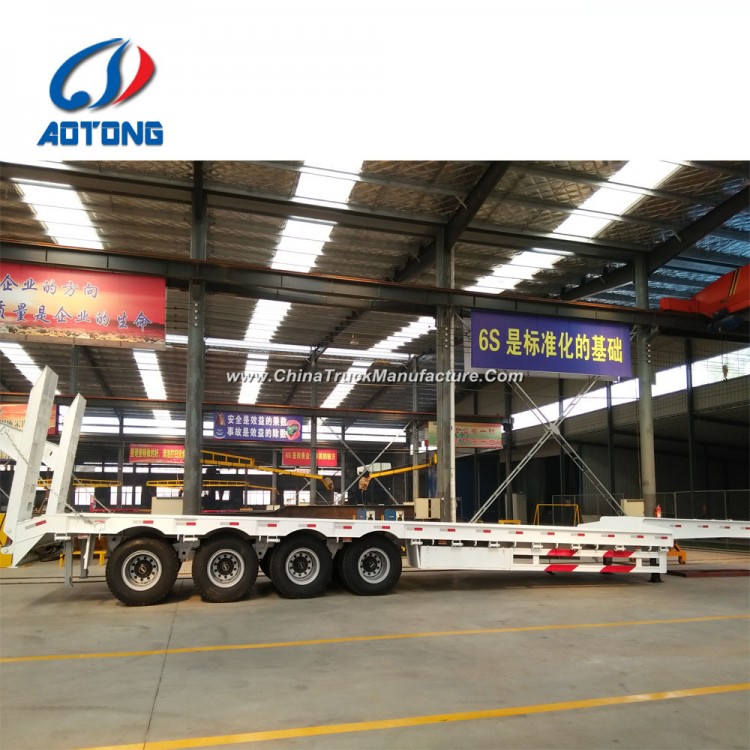 4 Axles 80-100 Ton Low Bed Truck Semi Trailer for Sale