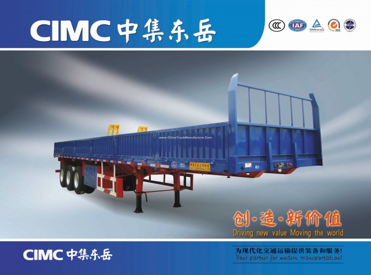 Cimc 3 Axle Cargo Semi Trailer/Dropside Cargo Truck Trailer/Side Wall Cargo Semi Trailer Price