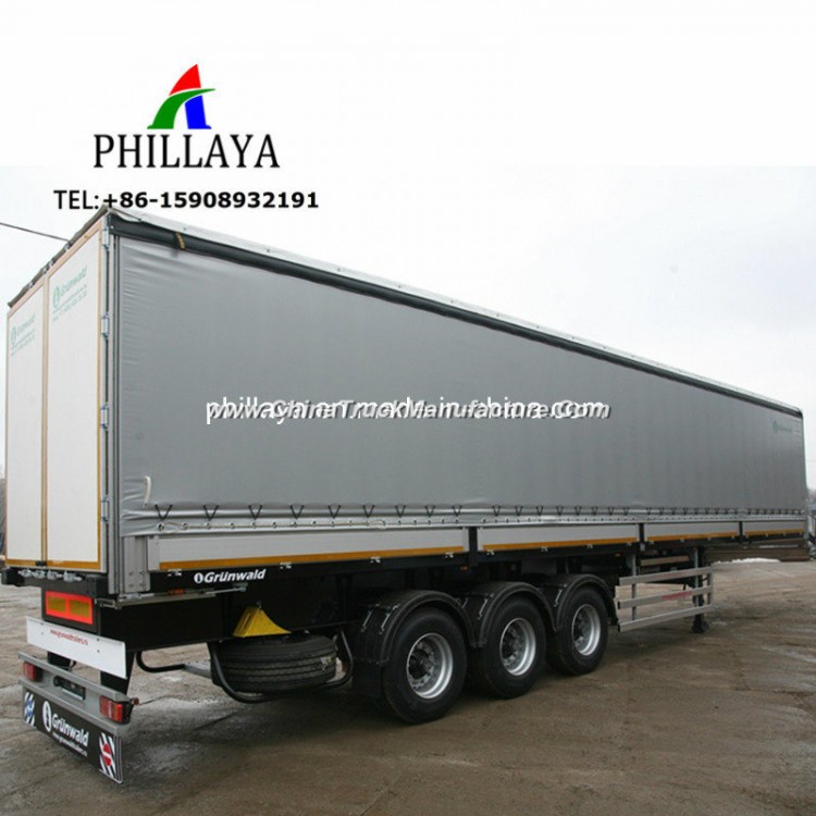 PVC Tarpaulin Enclosed Cargo Transport Truck Semi Curtain Side Trailer
