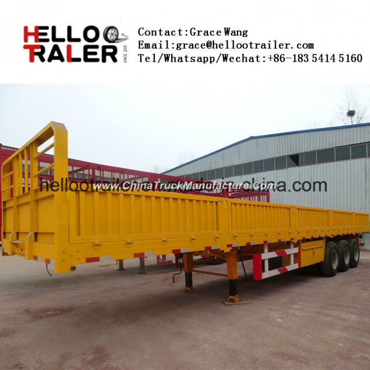 Side Wall Removable Container Cargo Transport Truck Semi 40FT Flatbed Trailer