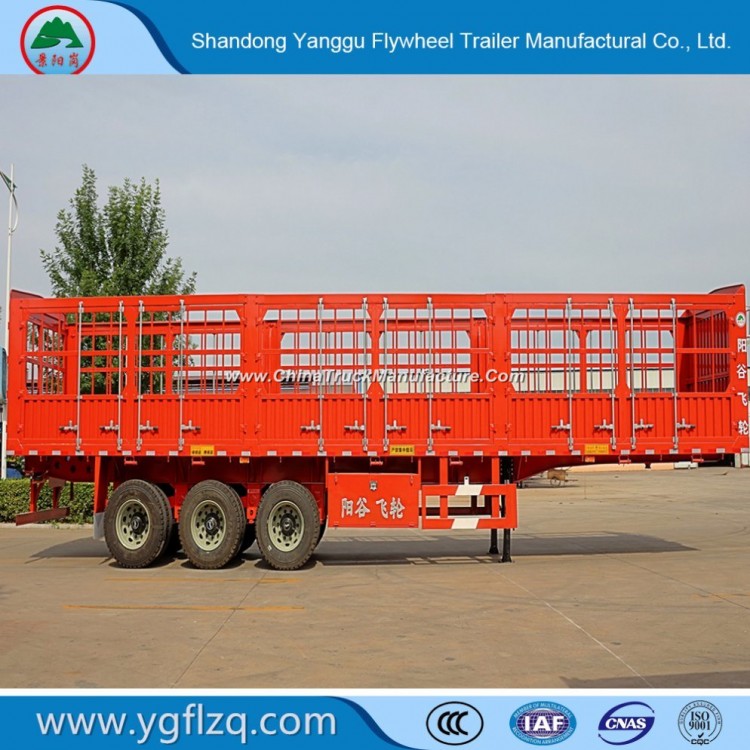 Flywheel 3 Fuhua/BPW Axles Stake/Side Board/Fence/ Truck Semi Trailer for Cargo/Fruit/Livestock/Mine