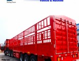Tri Axles Long Straight Fence Barrier Cargo Truck Semi Trailer with High Barrier