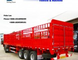 Four Axle 40tons-80tons Payload Stake/ Fence Cargo Semi-Trailer for Transportation with Back Door