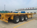 3 Axles 40FT Flatbed Container Semi Truck Trailer for Sale