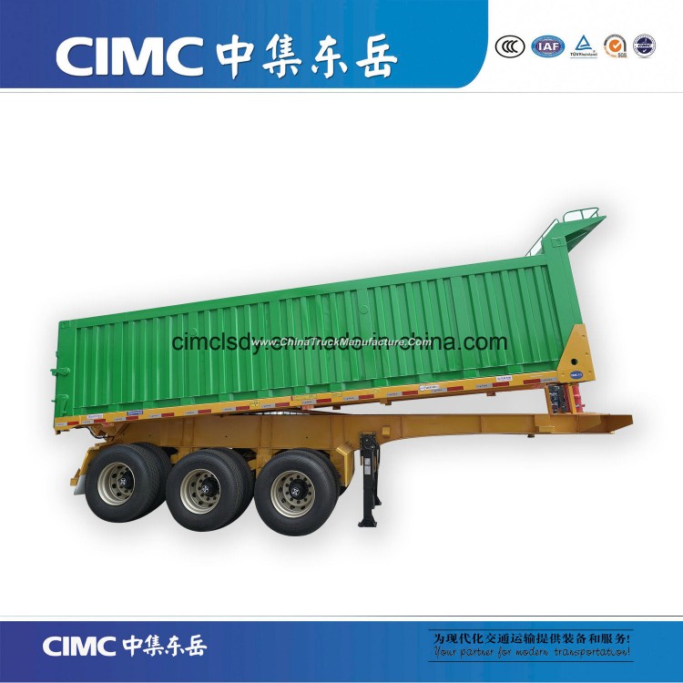 Cimc Brand 3 Axles 20 Feet Container Transporting Flat Bed Dump Semi Trailer