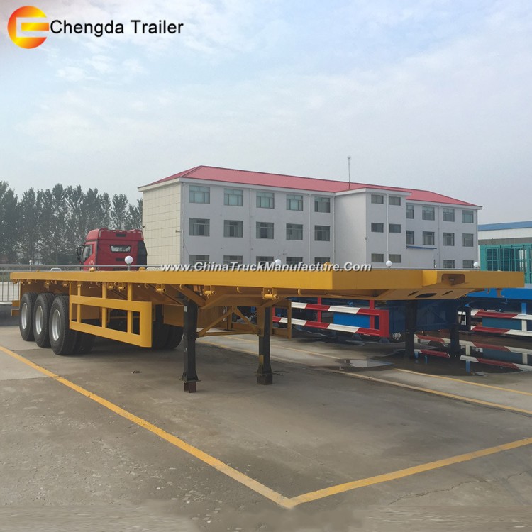 40 Feet Hight Quality 3 Axles Container Flatbed Semi Trailer