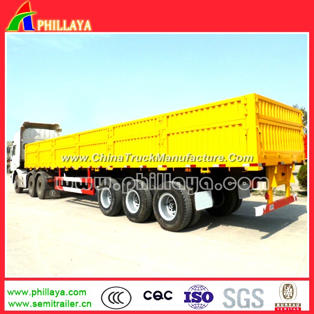 3 Axle Container Flatbed 50ton Side Wall Semi Truck Trailers