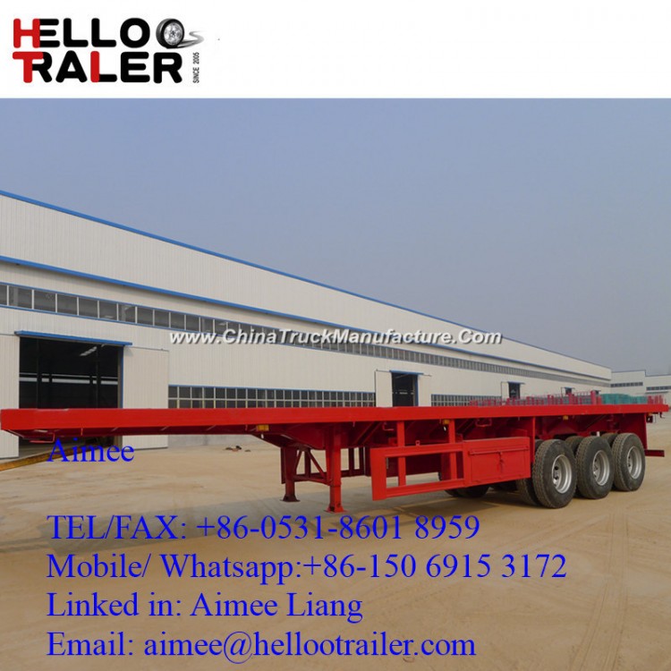Chinese Manufacturer 3 Axle 40FT Flatbed Container Truck Trailer