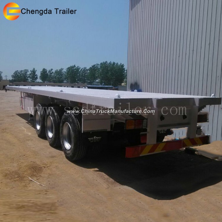 Cimc Container Trailer 3 Axle Flatbed Truck Trailer 35ton Load