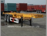 Tri Axles Logistics Skeleton Truck Container Trailer with Loading Platform