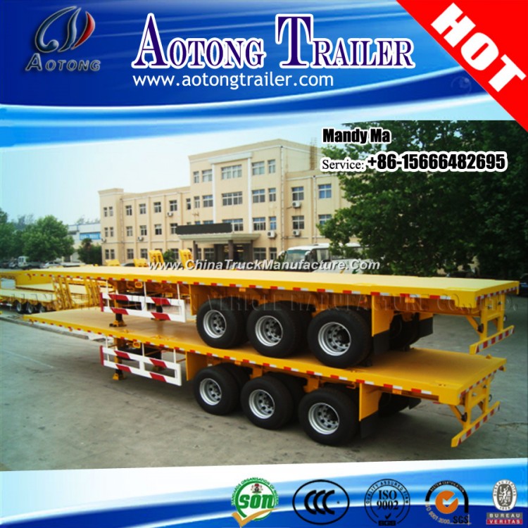 40FT Container Flatbed Semi Trailer, High Bed Truck Trailer