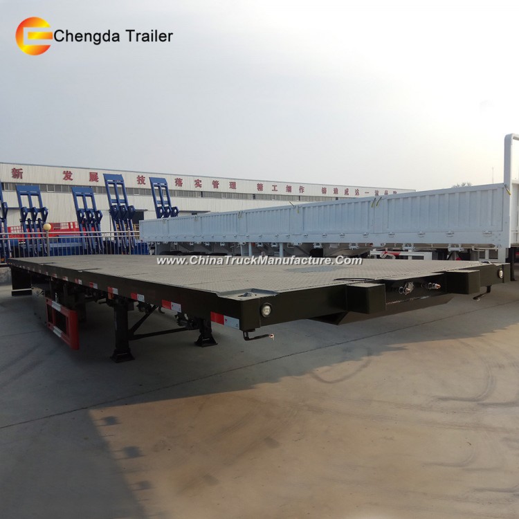 3 Axles 40FT Flatbed Container Chassis Semi Trailer