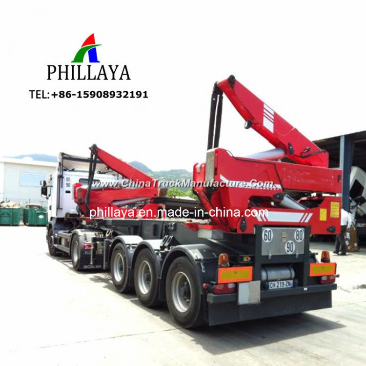 Truck Semi Chassis Trailer Crane Installed 20FT 40FT Container Side Loader