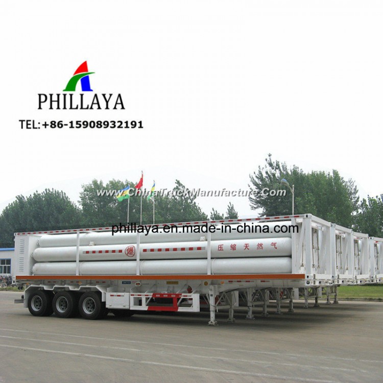 Indonesia Exporting 10 12 16 Tubes Container Chassis CNG Trailer