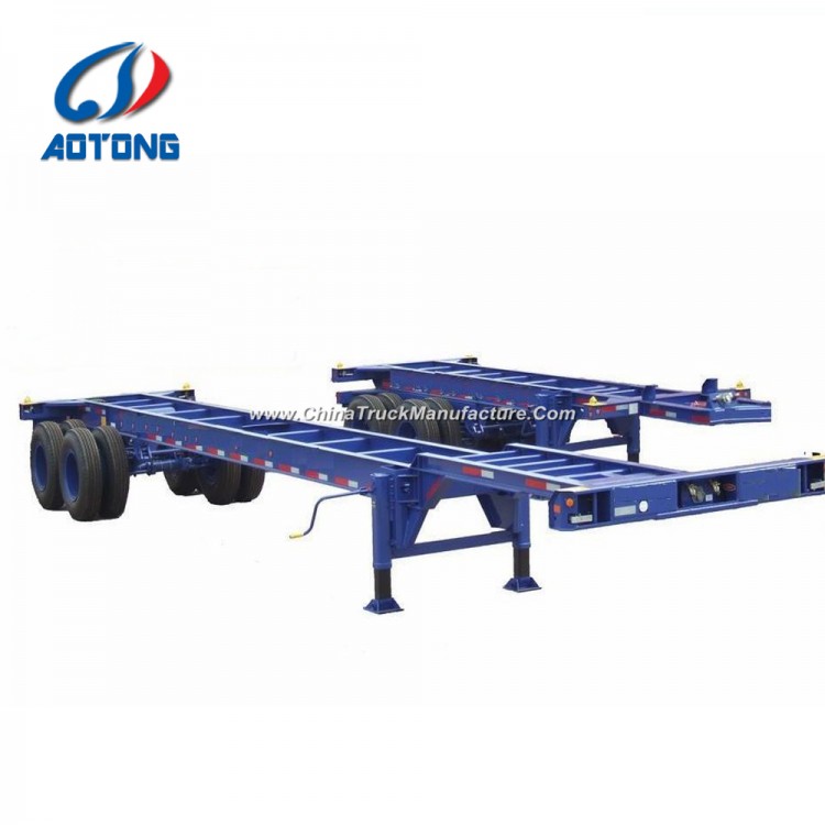 Aotong 20FT/40FT Extendable Skeleton Container Trailers/Container Chassis for Sale