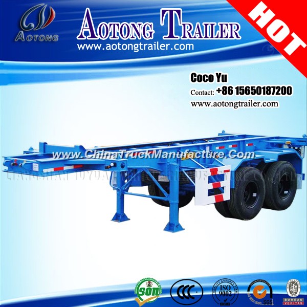 2 Axles ISO 40′container Carrier Skeletal Semi Trailer for Sale