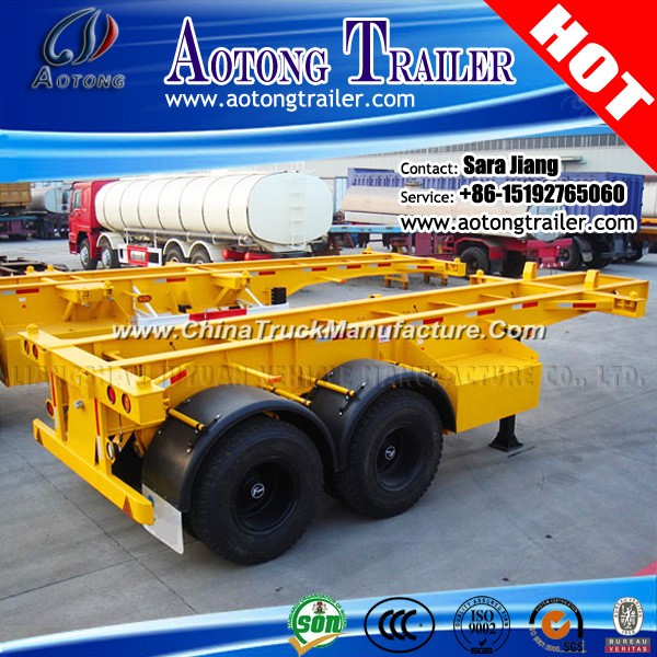 Aotong Skeletal 2 Axles 20FT Container Chassis Semi Truck Trailer