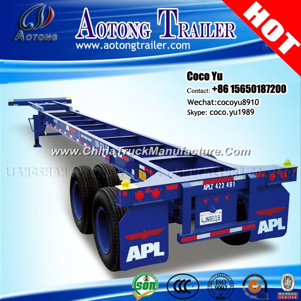 2 Axles 20ft Container Chassis Trailer for Argentina