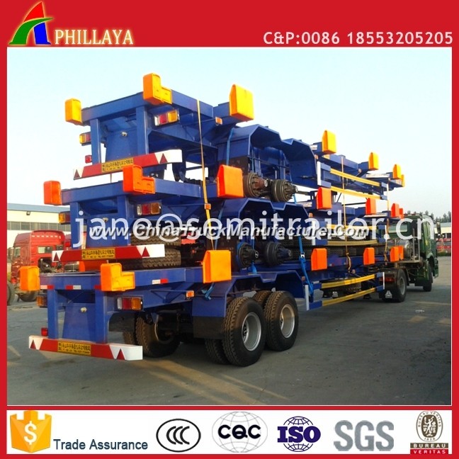 Double Axle Skeletal Container Chassis Port Terminal Trailer