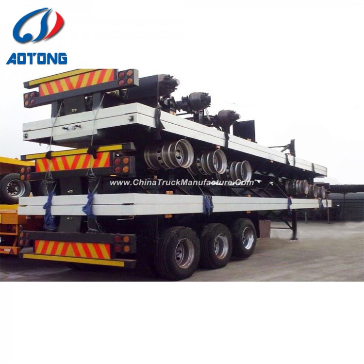 40 FT Flatbed Trailer, 3 Axles Container Semi Trailer for Sale