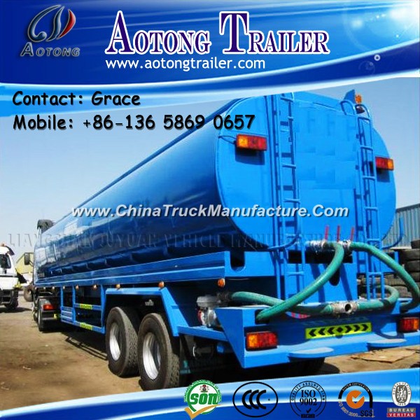 36000 Litres Gasoline Crude Oil Road Tanker Semi Trailer, Tri-Axle Water Tank Trailer for Tractor / 