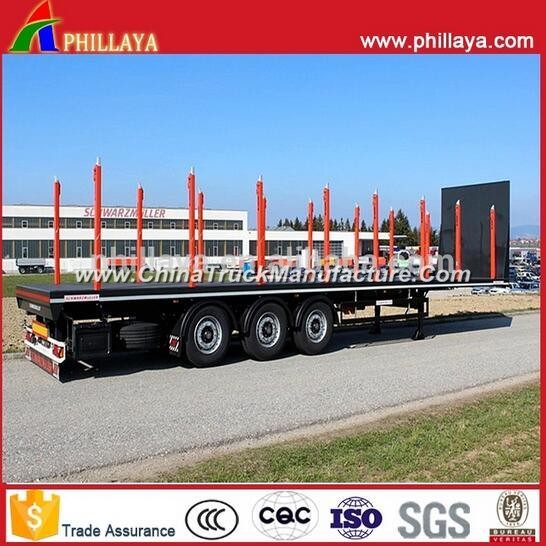 3axle 40ton Flatbed Timber Detached Log Wood Semi Trailer