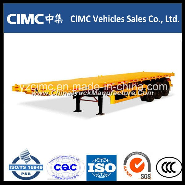 Cimc 3 Axles 40 Tons Flatbed Trailer / Container Chassis