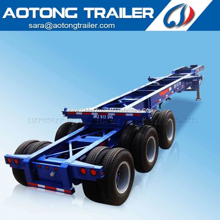 40FT to 45FT Extendable Skeleton Semi Trailer/Slider Container Combo Chassis