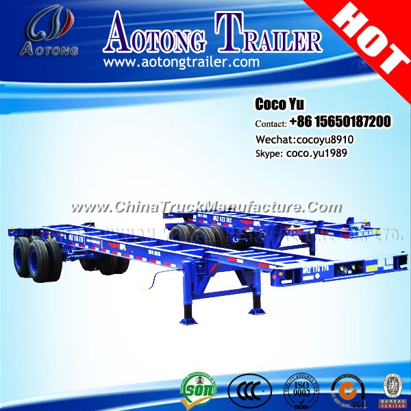 2 Axle Extendable Sliding Skeleton Container Trailer Chassis