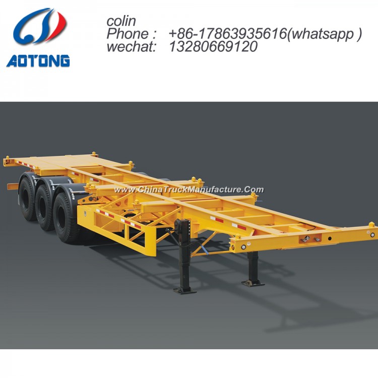 Aotong 20FT 40FT 45FT Semi Trailer Chassis for Container Transportation