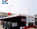 China Aotong 2/3axle Flat Bed Container Semi Trailers for Sale