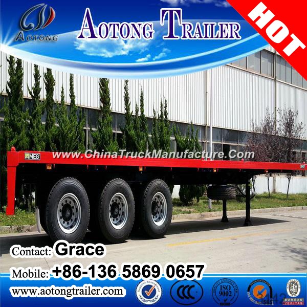 China Manufacturer Tri-Axle 40FT Flatbed Semi Trailer for Sale