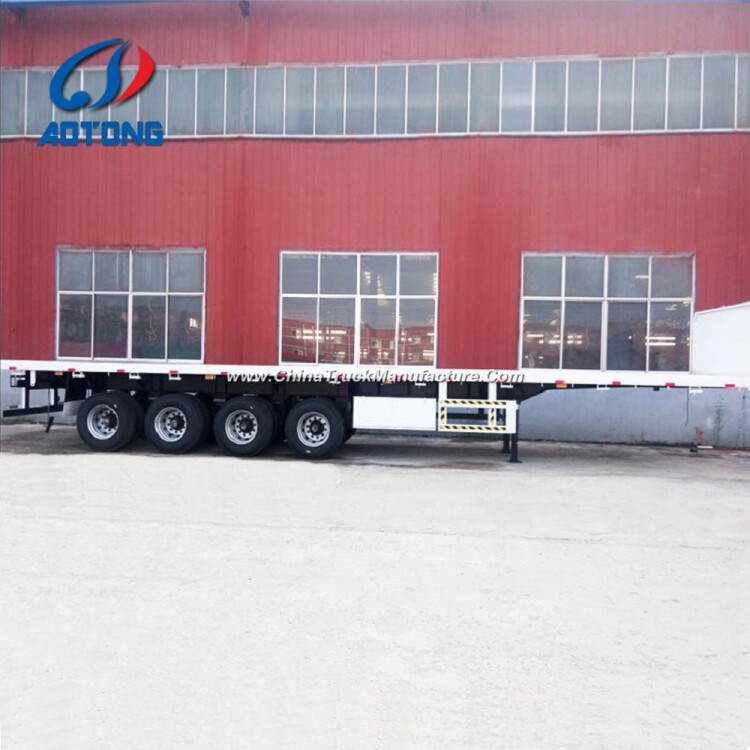 Heavy Duty 4axle Flatbed Container Trailer for Sale (portal frame optional)