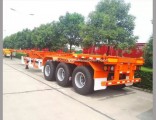 40FT 3axle Single Tire Skeleton Container Semi Trailer with Air Suspension