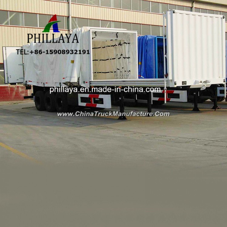 Tarpaulin PVC Side Box Body Semi Truck Trailer for Sale