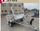 Single Axle 7X5 Used Trailer Tipping Box Trailer with Cage From China Manufacture