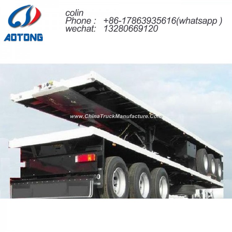Tri Axles Platform 40FT Container Flatbed Semi Trailers