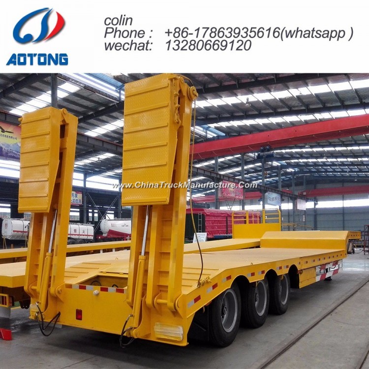 50-80tons Tri Axles Low Bed Trailer for Sale