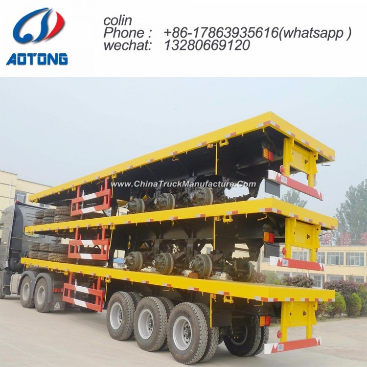 40feet 3axle High Flatbed Container Semi Trailer for Sale